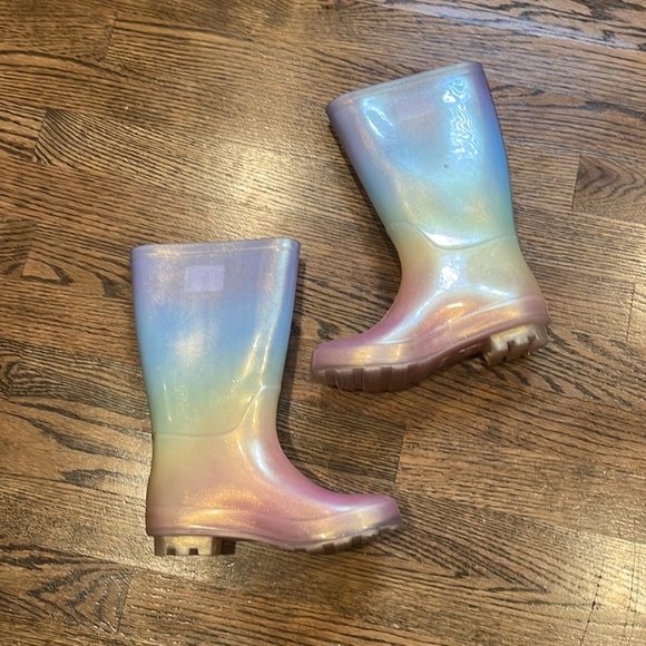 Cat And Jack Little Girls Rainbow Rain Boots - Picture 3 of 5